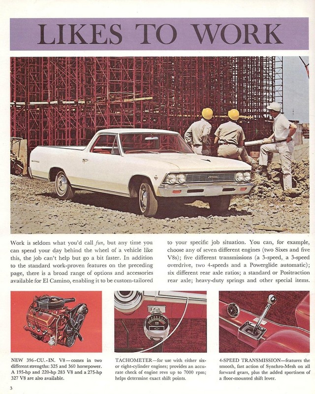 1966 Chevrolet El Camino Brochure Page 2